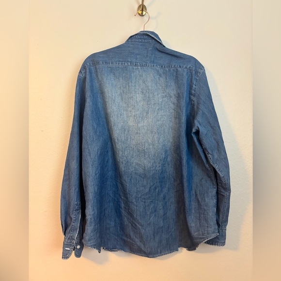 FRANK & EILEEN Button-Up Shirt famous denim Distressed Vintage Wash, L - Picture 9 of 10